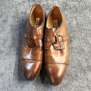Steve Madden Covet Men's 10.5 Brown Leather Double Monk Strap Dress Shoes